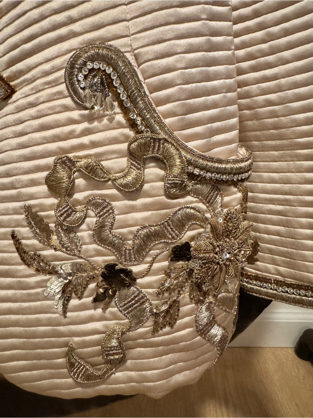 Oscar de la Renta Ivory Quilted Embroidered Jacket - Picture 2 of 4